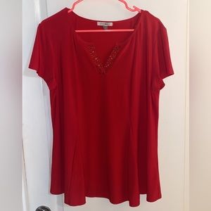 Roz & Ali red Blouse